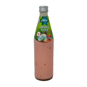 Buen Provecho Coconut Milk Drink – Strawberry Flavor with Nata de Coco – 16.4 oz