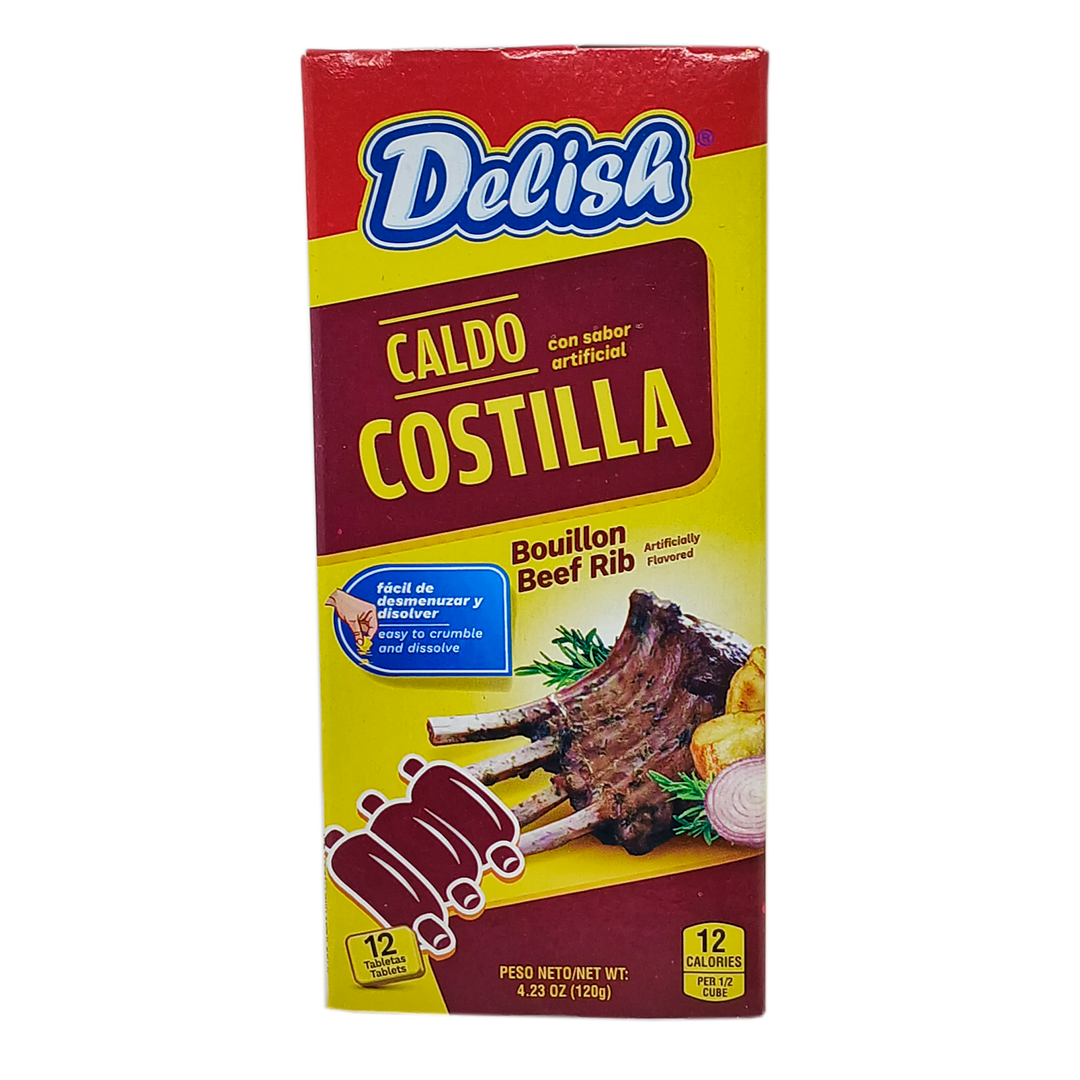 Delish Caldo Sabor a Costillas 12 Tablets 120g