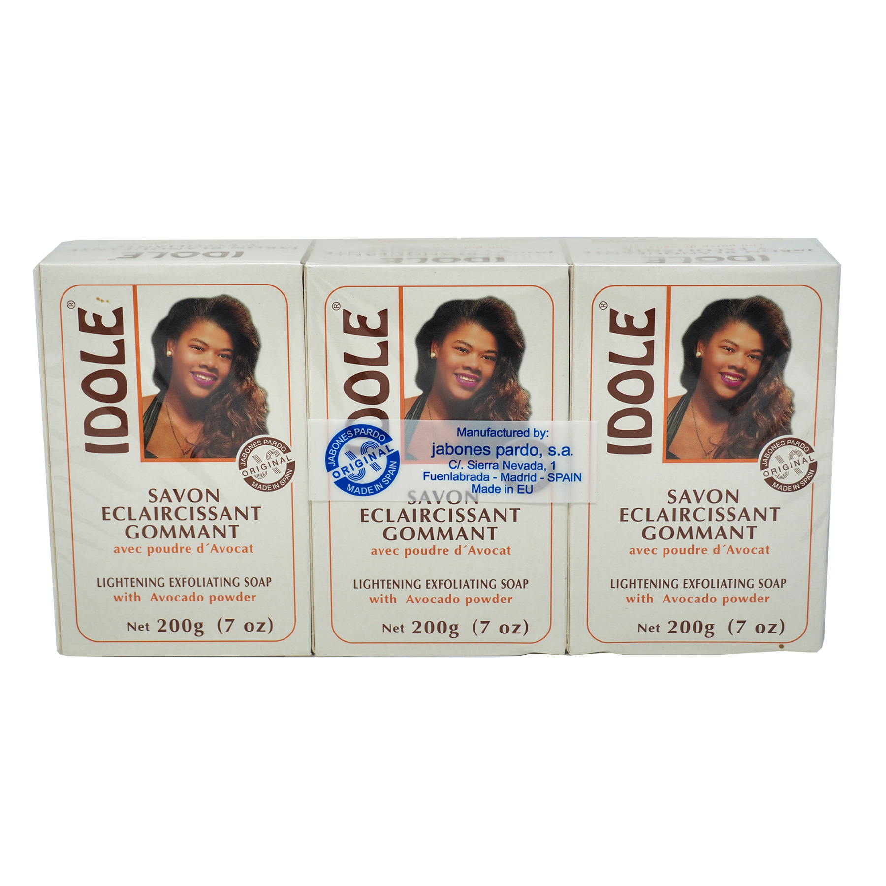 Idole Lightening Exfoliating Soap with Avocado Powder – 200g (3 Pack)