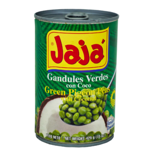 Jaja Green Pigeon Peas with Coconut – Traditional Dominican Guandules con Coco – 15oz
