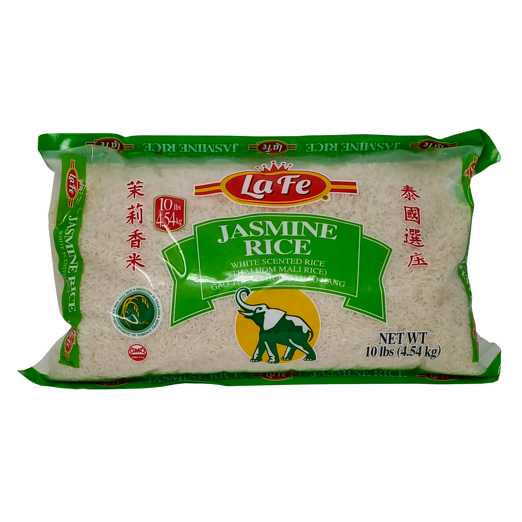 La Fe Jasmine Rice – Premium Long Grain Aromatic Rice – 10 lb