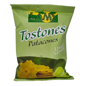 Lams Tostones Patacones Limón – Crispy Lemon-Flavored Plantain Chips – 4oz