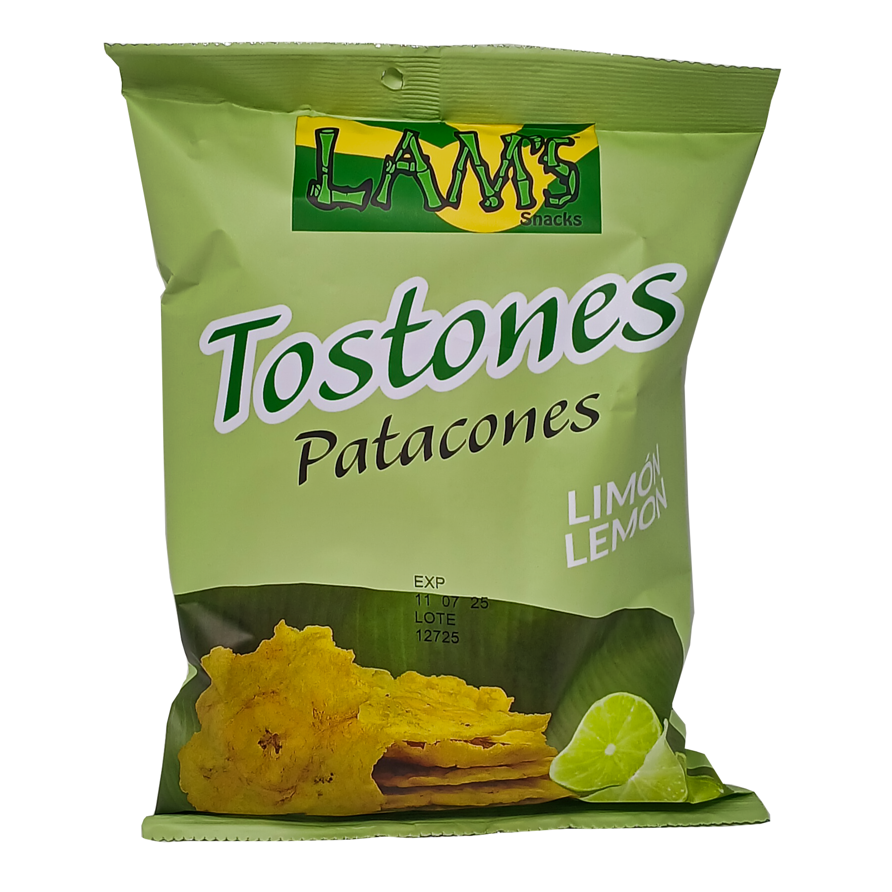 Lams Tostones Patacones Limón – Crispy Lemon-Flavored Plantain Chips – 4oz