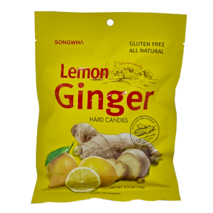 Songwha Lemon Ginger Hard Candy – Natural Ginger & Lemon, Soothing Wellness, 100g