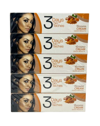 3 Days No Taches Creme of Curcuma Tube 1 Pack x 10 Unid